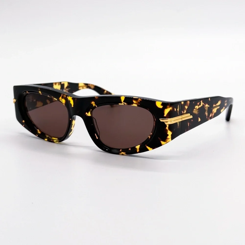 NEW BOTTEGA VENETA BV1144S 002 BROWN HAVANA CAT EYE WOMEN SUNGLASSES